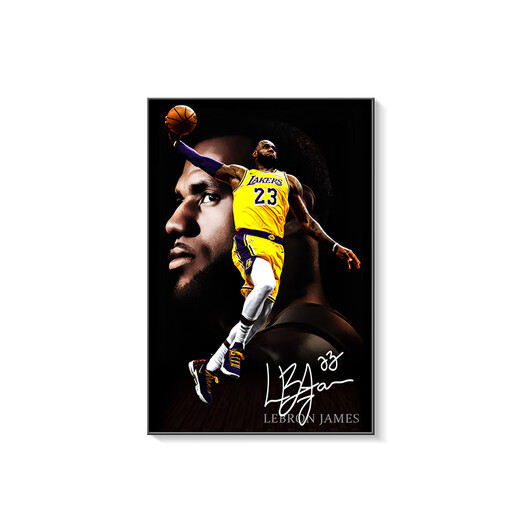 
Weekend island basketball hanging painting James dunk entrance decoration painting LED lights inlaid diamonds for boys and children's room mural LDY6167 100*150cm_LED light painting warm light-power bank model