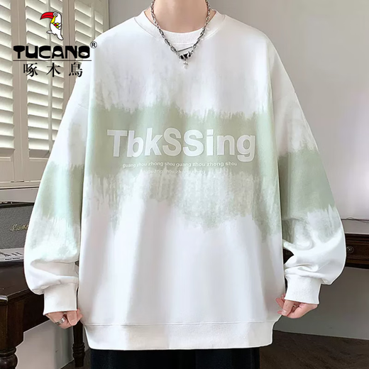 
Woodpecker (TUCANO) gradient round neck sweatshirt for men spring and autumn style 2025 new long-sleeved T-shirt for men loose plush inner base shirt top T LF9889 purple plush M (about 95-110Jin [Jin equals 0.5 kg] can be worn)