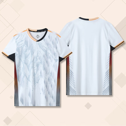 WYPK马拉松跑步服男女速干短袖运动健身体考服比赛训练服晨跑服定制 女款-723雪白色单上衣 4XL（仅男款尺码）