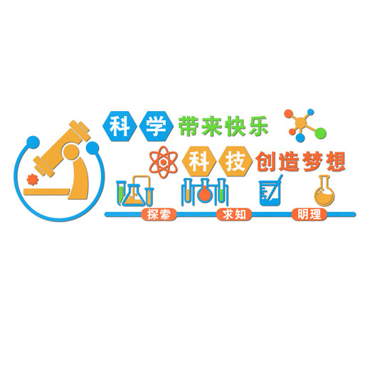 OUOETY科学实验室文化墙贴中小学生物理化教室墙面装饰班级布置励志标语 3893A款 超大