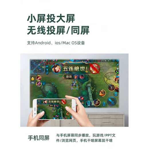 Small ultra-high-definition home projector, high-definition wall projection, overseas computer mobile phone projector 5, overseas WiFi-standard for use in South Korea, Russia, Europe, etc.