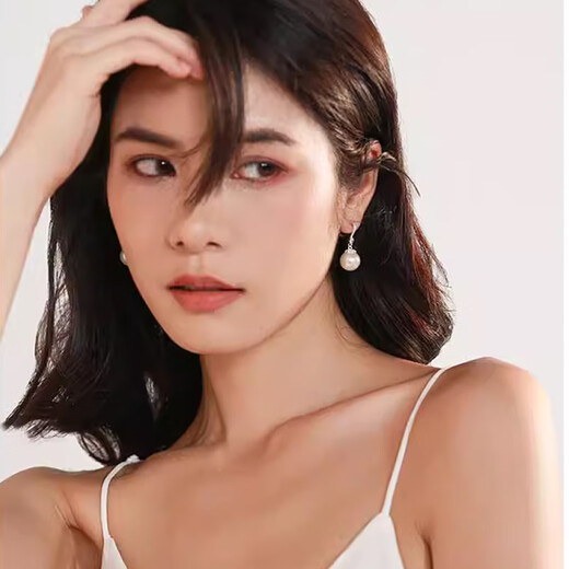 Auspicious God-given Natural Pearl Earrings White Women's Ear Hooks Freshwater Pearl Earrings 999 Sterling Silver Earrings New Gift Earrings Freshwater Pearls 14mm S999 Pure Silver Gift Box + Certificate