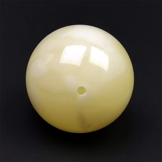 Amber School, one object, one picture, one certificate, white beeswax single bead, natural amber loose beads, with beads and separated beads, accessories, round beads, 2.02 g, 15 mm