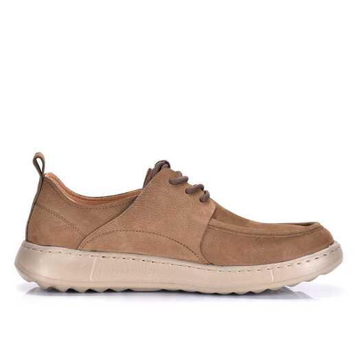 
Qile genuine leather clark men's shoes new genuine leather lace-up casual toe-layer cowhide-skin breathable commuter thick sole wear-resistant dad shoes light brown 40