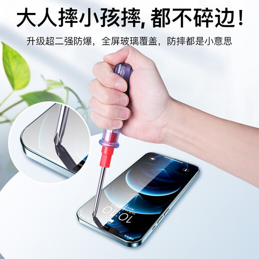 BASEUS Apple 13 tempered film iPhone 13 ProMax mobile phone film full screen coverage explosion-proof anti-fall anti-peeping ip15 [top version of anti-peeping]_Diamond explosion-proof 9D full coverage buy 1 get 1 iPhone_12_Pro_Max