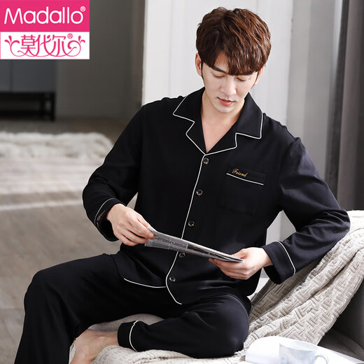 
Modal pajamas men's spring and autumn pure cotton long sleeve men's autumn and winter all cotton men's autumn plus size autumn home clothing set 13063 picture color M (165): Suitable for 100-125Jin [Jin equals 0.5 kg] wearing
