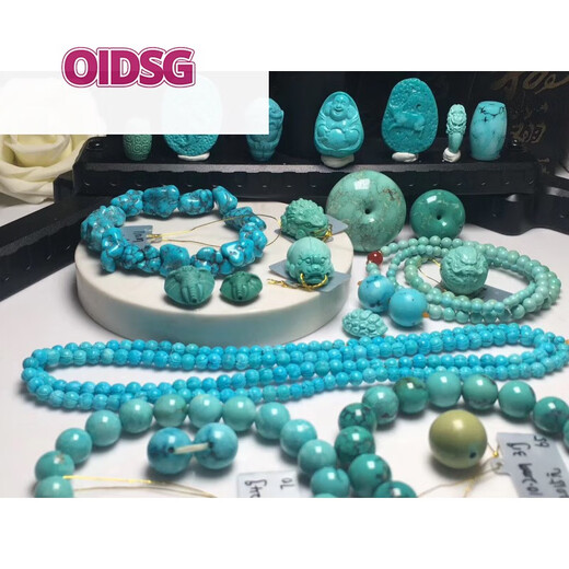 OIDSG胖东来品质原矿高瓷蓝绿松石平安枣珠吊坠观音弥勒佛貔貅龙珠支持 21.1 1098