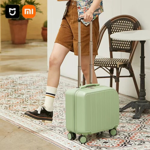 小米（MI）小型行李箱女18寸轻便登机箱万向静音轮旅行箱16寸儿童密码箱皮箱 701鲜奶白 18寸登机箱