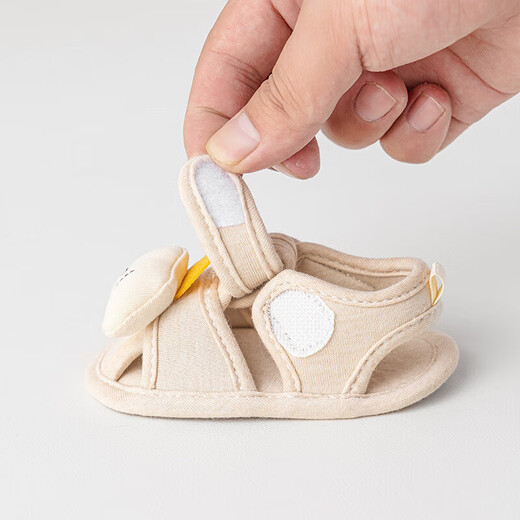Newborn baby male and female baby summer cotton 0-1-3 years old indoor soft-soled non-slip doll toddler floor sandals puppy (1 pair) One size fits all S size Recommended foot length 9.5-10.5 cm