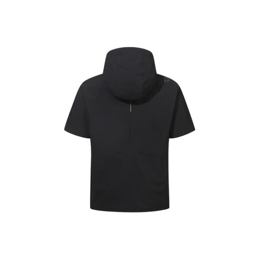 迪桑特（DESCENTE）连帽半拉链宽松短袖夹克外套男女同款 绿色 100