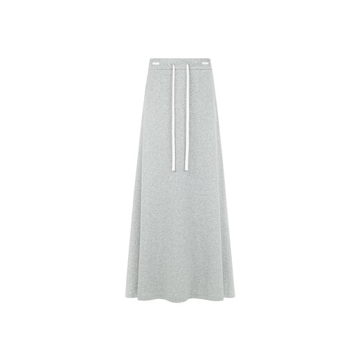 
MeiYANG Lingbo No. 2 skirt 50 combed cotton contrast webbing medium-length light umbrella skirt Grey (extended version) L