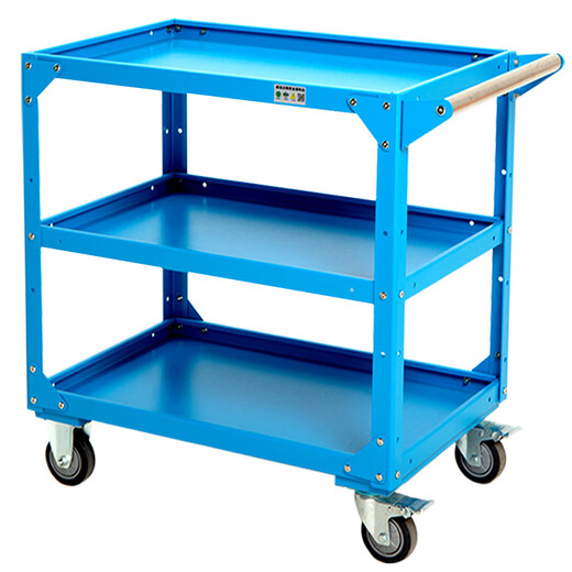 FHJQB heavy-duty multi-functional material truck turnover thickened workshop multi-layer steel tool garage room double-layer fitter trolley thickened heavy-duty 750*500*800 double-layer blue