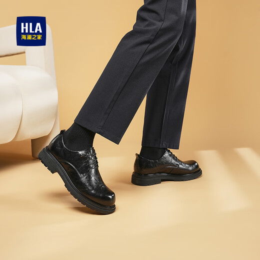 Heilan House (HLA) leather shoes men's business formal shoes thick sole increased casual derby shoes HAAPXM3EAO217 black 41