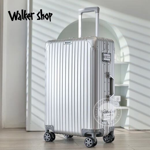 Walker Shop thickened all-aluminum alloy large-capacity 20-inch trolley suitcase business suitcase 28 multi-function boarding suitcase for men rose gold 28 inches (37 karat with a large capacity of about 92 liters)