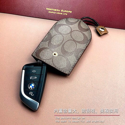 La nueva bolsa de llave multifunción para hombres y mujeres de Luyide, bolsa de llave de coches de cuero retro de moda, bolsa de almacenamiento de control remoto, hebilla de llave, brown_tea + stubrup hebilla