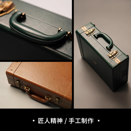 ROBERILLINE German Berlin Sound Wooden Vinyl Record Player Portable Bluetooth Audio Integrated Leather Case Gramophone Retro CD Player Living Room Decoration Classical Brown + Two Vinyl Records