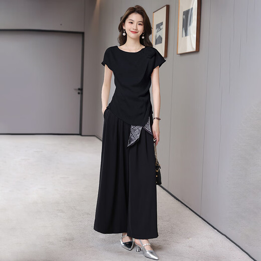 Ehangy light luxury brand dress for women 2025 summer new style fashionable and versatile slim temperament and age-reducing high-end skirt bean green + black S