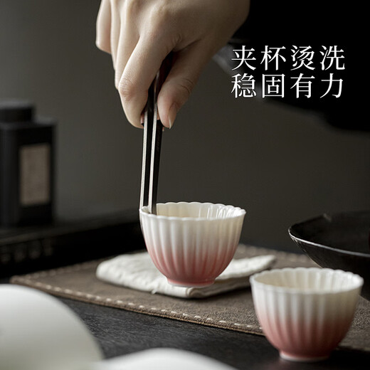 YIJUKE ebony pure titanium tea clip tea leaf clip high-end tea tweezers tea cup clip tea ceremony tea set accessories