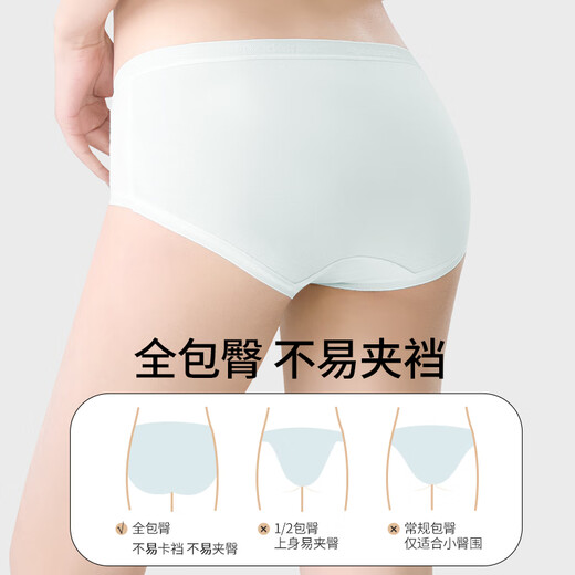 朵朵棉内裤女50S新疆棉山茶花7A抗菌纯棉裆中腰A类女士内裤三角裤
