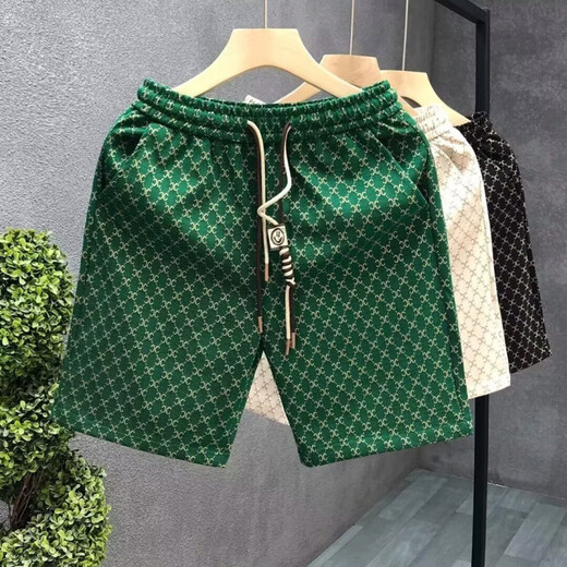 濮水方方短裤男潮牌夏季运动休闲美式字母卫裤百搭 X838-黑色 L