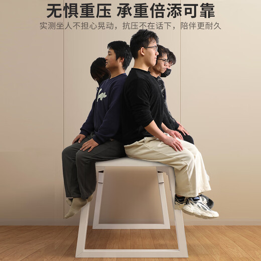 Saishan computer desk workbench double desk study table student home bedroom simple white office writing long table 30MM table welfare model single table cream white 100