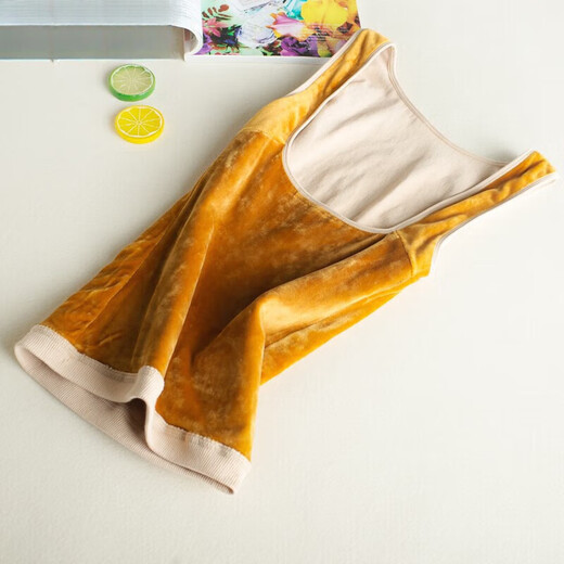 Langsha Thermal Vest Women's Plus Velvet Thickened Body Shaping Breast Holding Tight Winter Underwear Bottoming with Vest Pure Skin Color - Breast Holding Model XL Suitable for 112 to 150 Jin Jin equals 0.5 kg