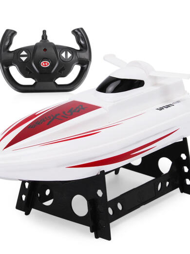 Bateau à télécommande Babat de vitesse à grande vitesse Modèle électrique à grande vitesse Aircraft pour enfants Ship de jouets Charges sans fil grand fil étanche navire jouet rouge Version professionnelle à double couche à double couche