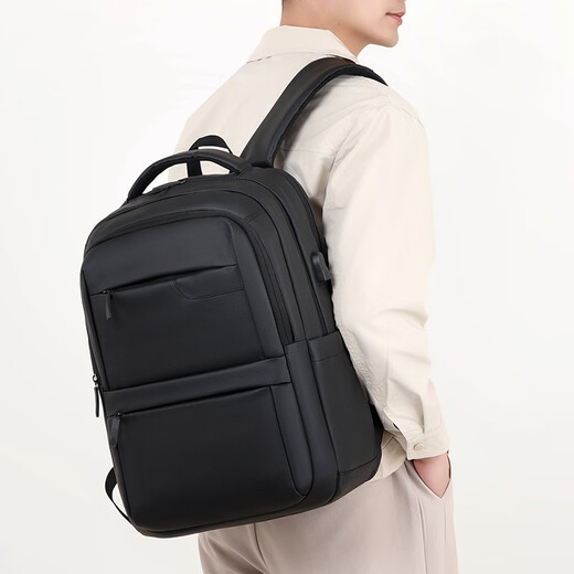 Neuer Business-Herren-Geschäftsreiserucksack mit großem Fassungsvermögen, USB-Anschluss, Multifunktions-Computertasche, Studentenrucksack, hellgrau, Einheitsgröße