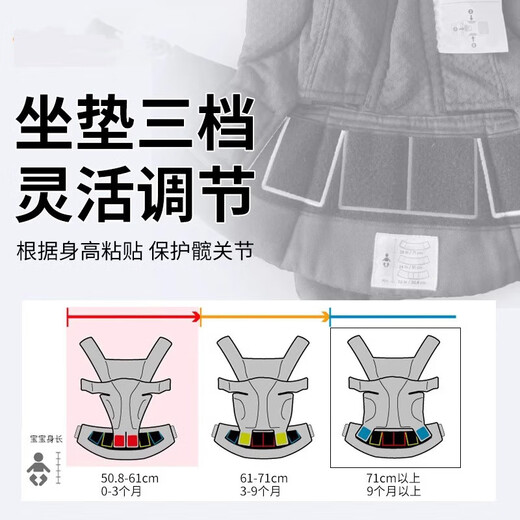 Ergobaby Baby Strap 24 temporadas Perro pequeño de los años Niñón Multifunción Bebé simple Taburete de cintura frontal para bebés Ligero sosteniendo artefacto súper transpirable perla gris + capucha a prueba de viento + bolso de cintura