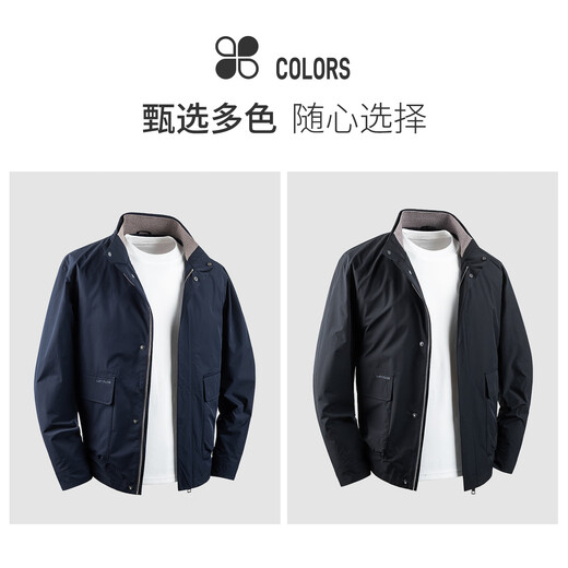 MONTAGUT Men's Hunting Jacket Autumn Windproof Stylish Anti-Wrinkle Easy-Care Business Casual Jacket Navy 2XL