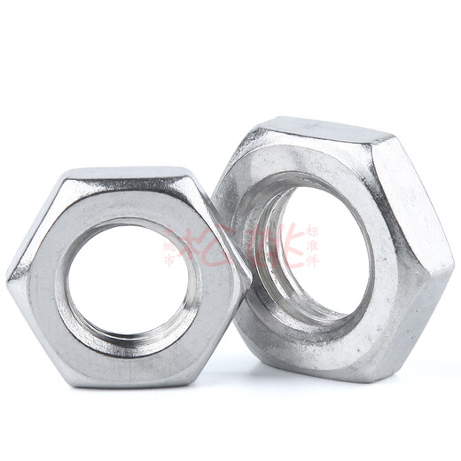 
Jiang Zhiai 201/304 stainless steel hexagon thin nut Thin nut Flat thin fine tooth thin nut DIN439 GB6172 M5*8 opposite sides*2.7 thick (2000 pieces) 201
