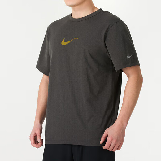 Camiseta de manga corta Nike (Nike) 2025 Summer New Hyverse Dri-Fit Men Seceding de mimes de secado rápido Top de cuello redondo de color medio gris/Moss verde de color verde/plata HV4882-299 2XL seco rápido