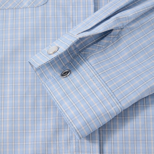 ELLE KIDS children's clothing plaid long-sleeved versatile shirt for girls autumn new French classic high-intelligence top blue plaid 160 (S)