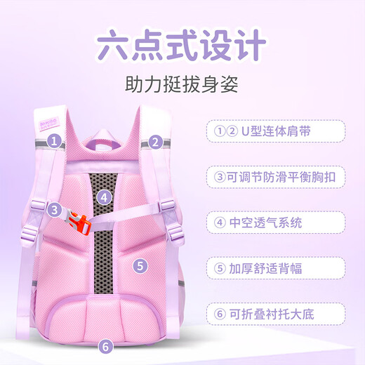 
Sunshine 8 o'clock schoolbag Primary school student Sanrio Kulomi children's schoolbag boy and girl spine protection and burden reduction grades 4-6 backpack