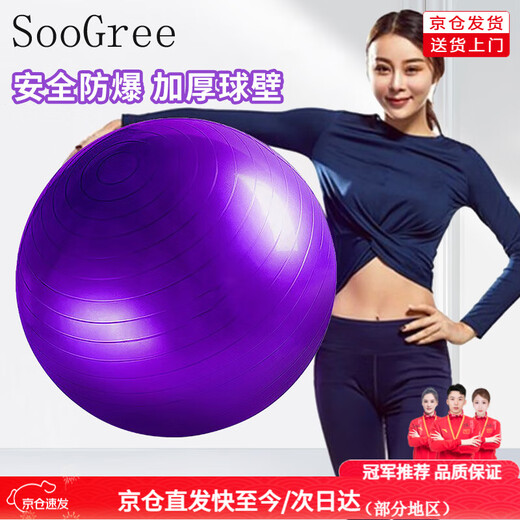 SooGree yoga ball thickened explosion-proof adult fitness sports ball body shaping training Pilates elastic ball balance ball 60cm yoga ball 60cm/155-175cm