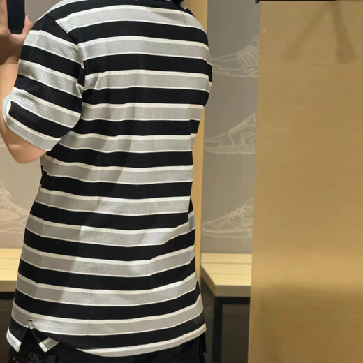 耐克（NIKE）短袖T恤男士2025夏季新款运动服针织翻领POLO衫上衣商务半袖 纯棉FN3897-010黑白条纹 XL