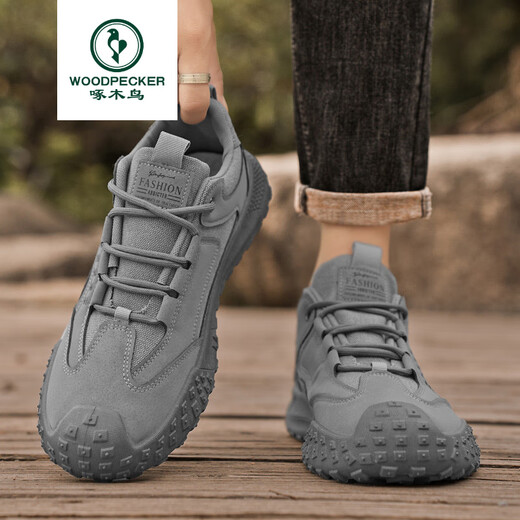 Woodpecker Brand printemps et été 2025 Nouveaux chaussures de travail décontractées sportives pour le site de construction de l'usure non glisser pour hommes chaussures de travail de travail gris 40