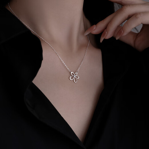 Laomiao 925 Sterling Silber Blumen Halskette für Frauen 2025 Neues Schlüsselbeutel Kette Leicht Luxus Nische Design Sinn Halskette Sommerblumenkette