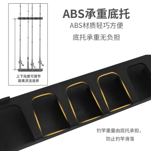 海豚路亚鱼竿展示架免打孔式路亚竿收纳架壁挂式竿架鱼竿架墙上车载收纳架 竖向6孔EVA款