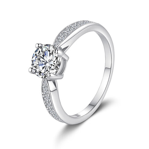 AVHE white platinum four-prong cultured diamond ring platinum carat diamond ring wedding proposal gift Chinese Valentine's Day diamond ring platinum diamond ring-1 carat D color VVS main diamond