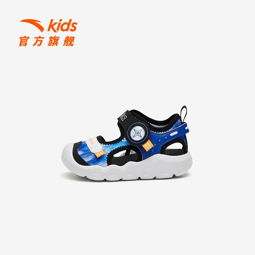 ANTA children's sandals, boys' and girls' shoes, infants' 2025 summer new arrival Octopus breathable toe-cap anti-collision beach shoes for boys, blue/white/black 0066H--4 22
