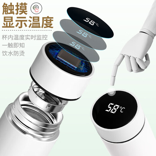 Chengliu Xue Zhiqian Smart Thermometer Surrounding Birthday Gift Water Cup Customized Engraving Student Temperature Control 304 Stainless Steel Temperature Display Cup WT3271 Xue Zhiqian