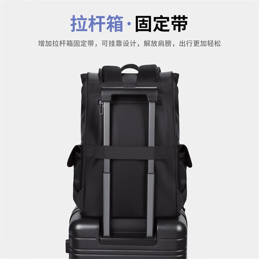 POLO双肩包男士短途旅行背包男轻便学生书包15.6英寸电脑包商务出差包