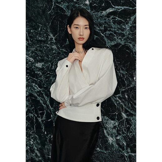 OBBLIGATO Origato summer Polo lapel design waist shirt suit off-white S