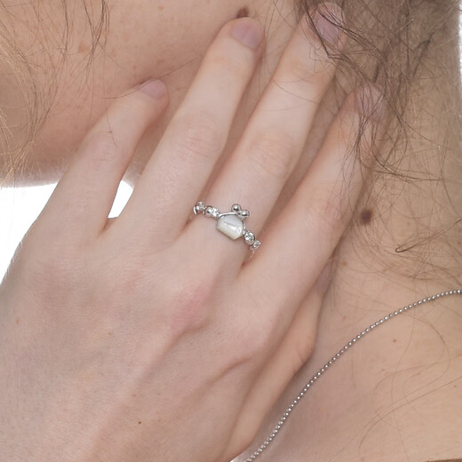 Yuansi 2025 mini red agate shell gold-plated silver ring high-end holiday gift red agate rose gold size 12