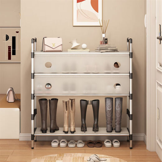 Household shoe rack dust-proof multi-layer home entrance dormitory corridor aisle rental house storage simple cabinet PP dust-proof shoe rack 5 layers 63 long white
