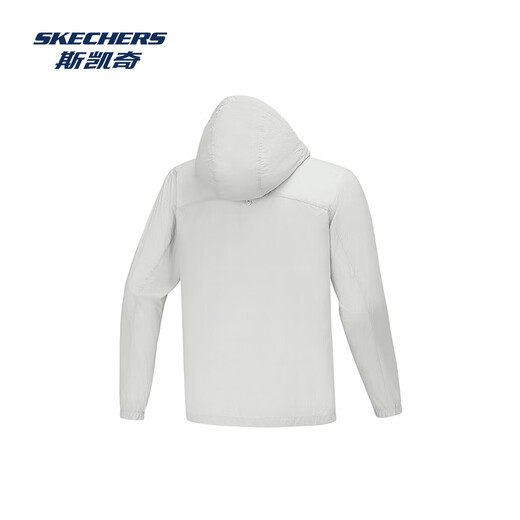 斯凯奇（Skechers）御光防晒衣男女同款凉感速干舒适运动户外透气连帽外套P224M032 月球灰/00MV XL
