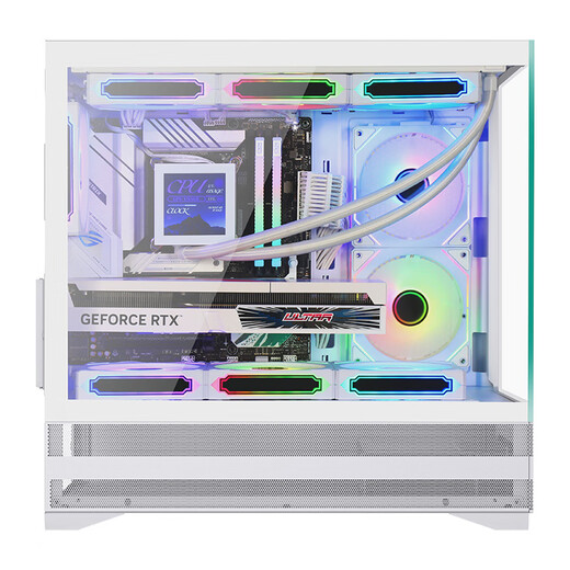 先马（SAMA）小惊鸿2 白色MATX海景房游戏电脑主机箱 电源仓网孔/高效散热/支持360水冷/9风扇位/427mm长显卡