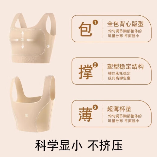 Urban Beauty tiene pechos grandes, piezas de papel pequeñas y delgadas para ropa interior, ropa interior, atado, base líquida ligera y delgada, sujetador de chaleco invisible, base de piel, M [sugerido 100-120 Jin [Jin es igual a 0,5 kg]]]