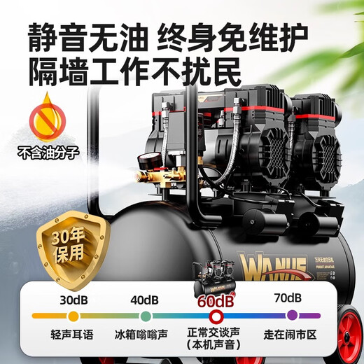 美构（空）压机气泵空气压缩机小型220v无油静音工业级打气泵 3890W-60L【数显无刷+全铜电机+ 3180W/3690W/3990W/4290W